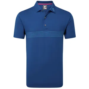 2024 FootJoy Men's Engineered Pinstripe Lisle Polo - Deep Blue