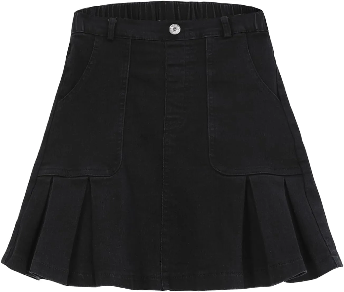 2025 Girl's Denim Skirts Elastic Waist Pleated Toddler Girls Jean Skirt Size 10-12