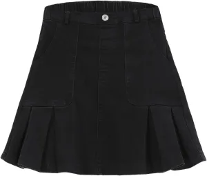 2025 Girl's Denim Skirts Elastic Waist Pleated Toddler Girls Jean Skirt Size 10-12