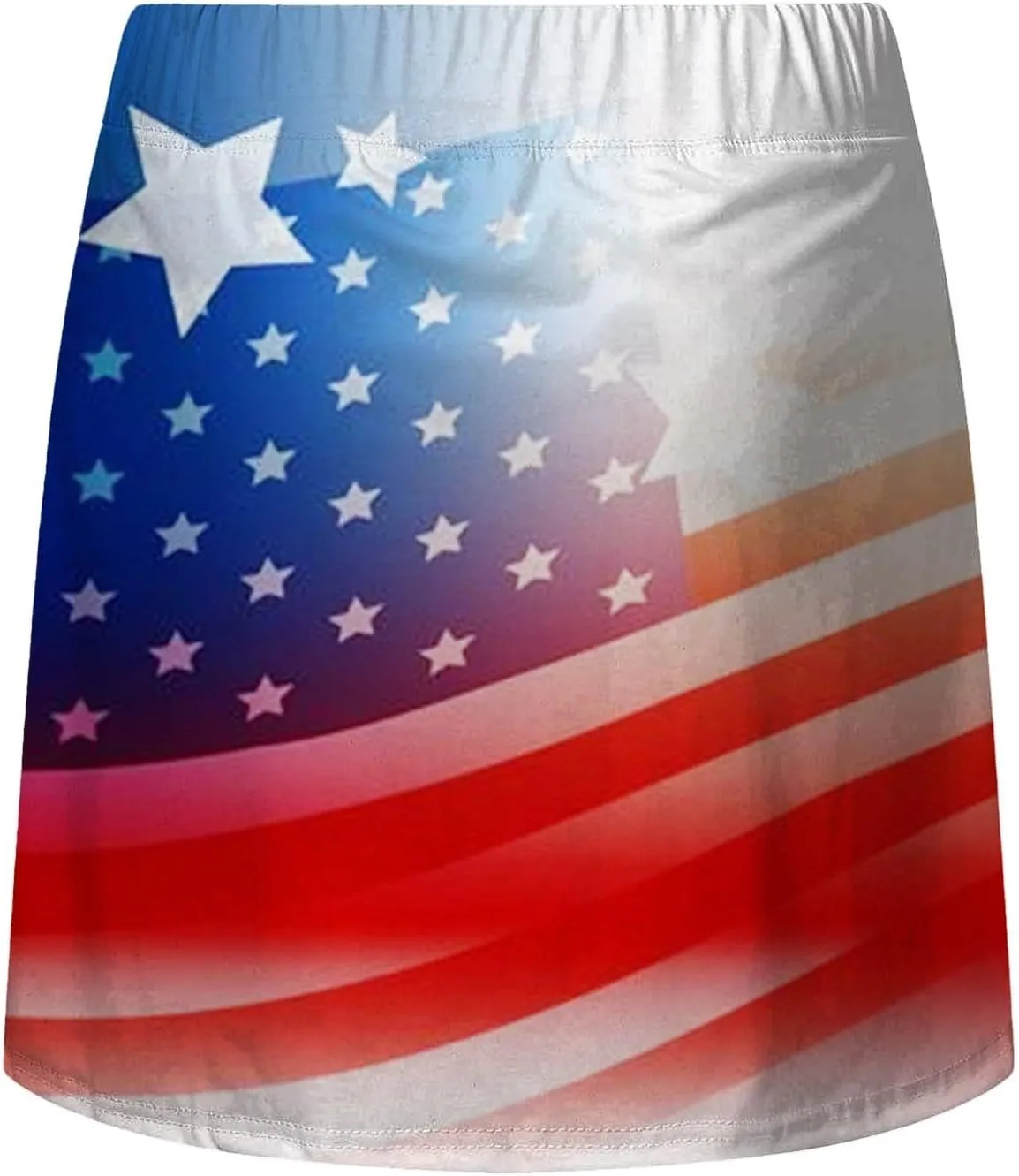 4th of July Skorts for Women Athletic Breathable 2 in 1 Tennis Skirt Shorts Workout High Waisted Stretch Flowy Shorts