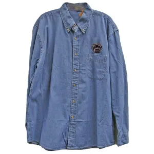 Affenpinscher Embroidered Mens Denim Shirts