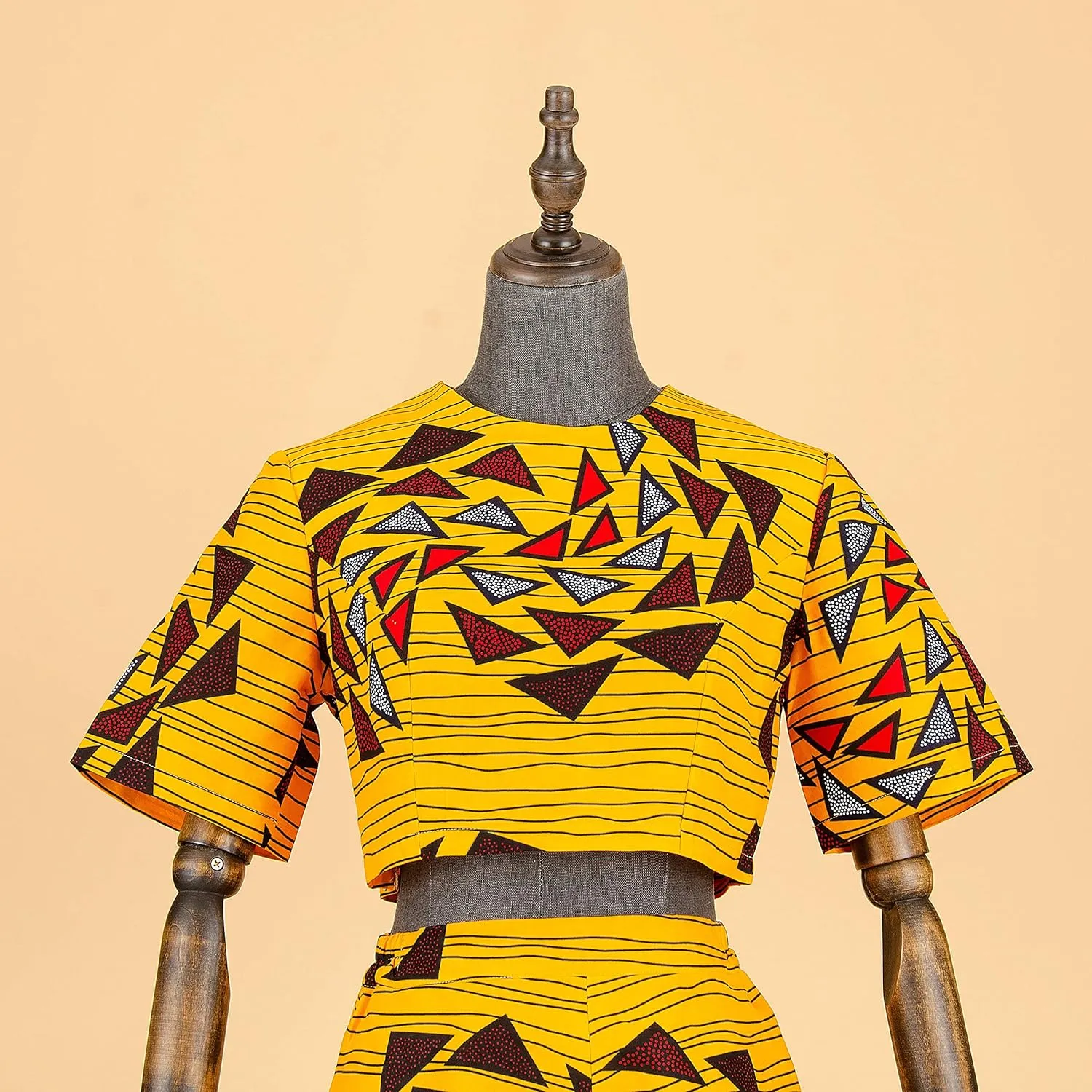 African Suits for Women Short Sleeve Crop Top and Pants 2 Piece Set Outfits Dashiki Plus Size Casual Tracksuit