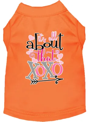 All About That Xoxo Screen Print Dog Shirt Orange Xl