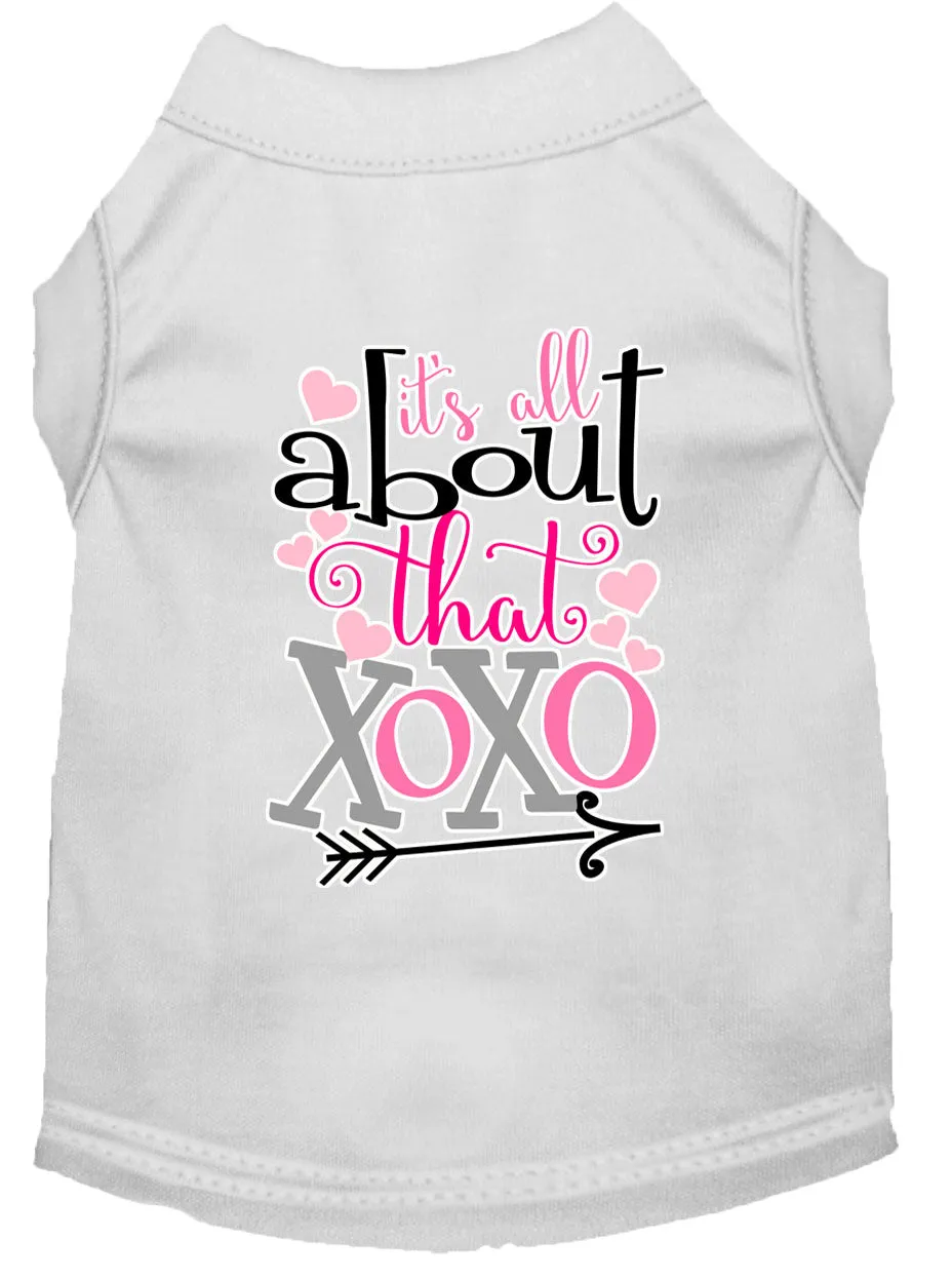All About That Xoxo Screen Print Dog Shirt White Xl