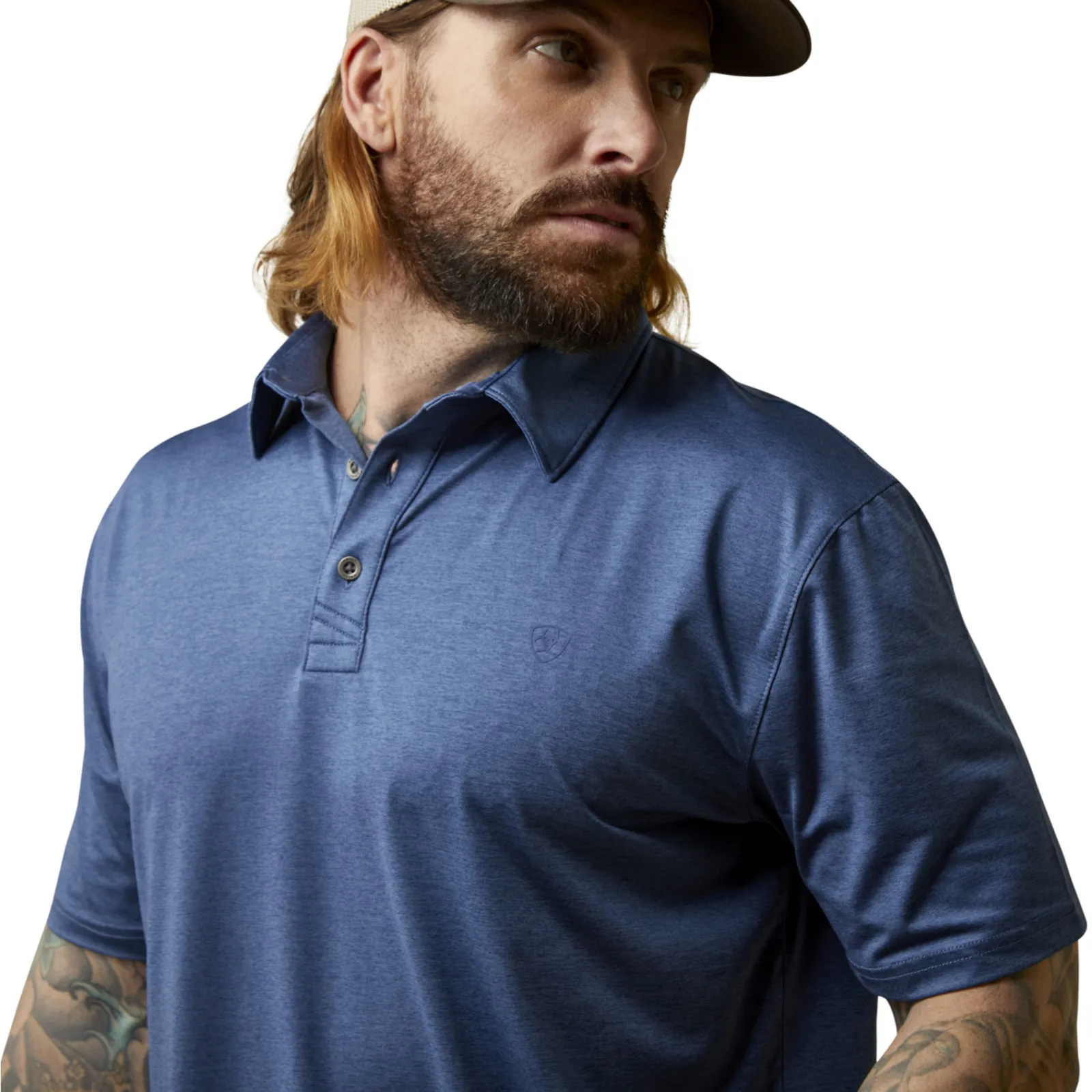 Ariat® Men's Charger 2.0 Fitted Navy Blue Polo 10045032