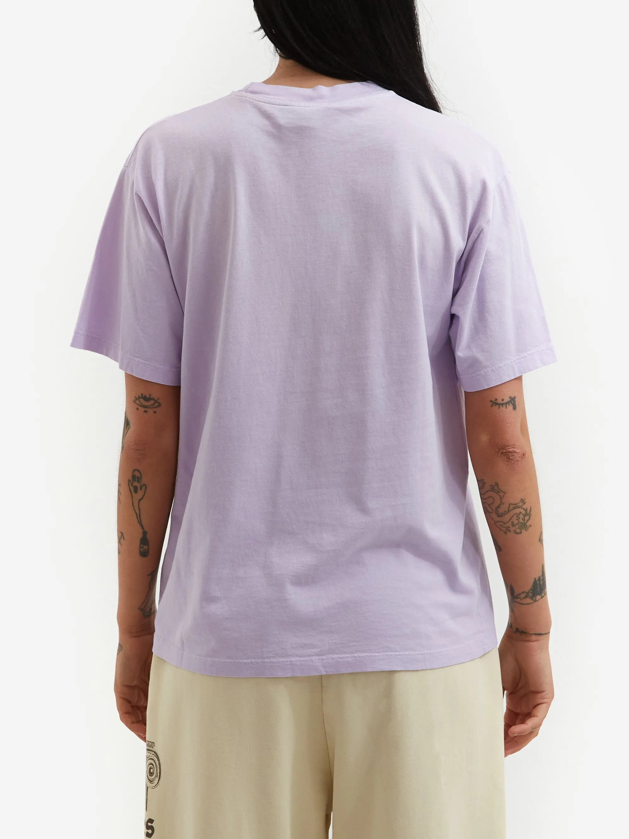 Aries Sunbleached Temple Short Sleeve Tee W - Purple
