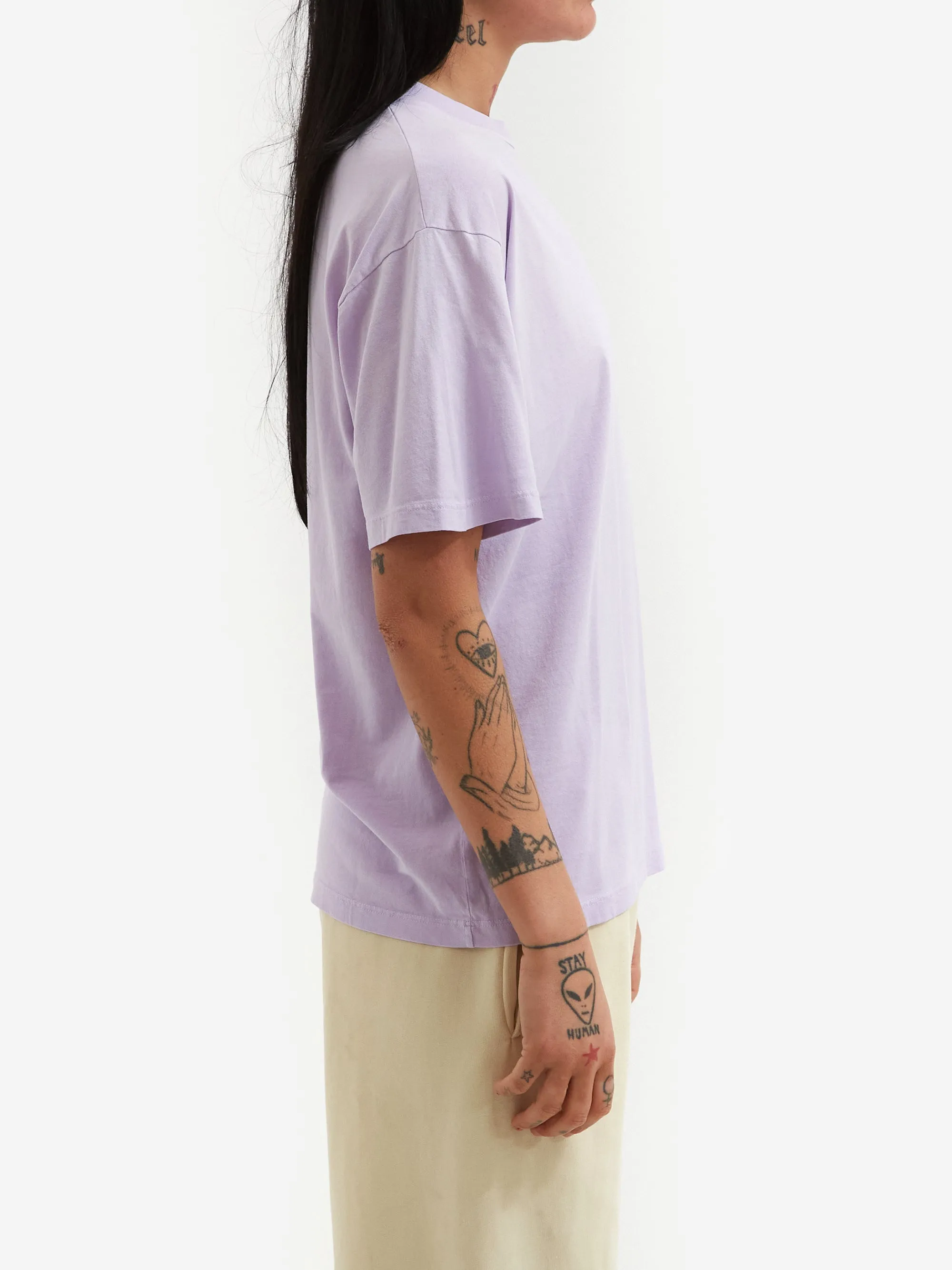 Aries Sunbleached Temple Short Sleeve Tee W - Purple