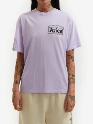 Aries Sunbleached Temple Short Sleeve Tee W - Purple