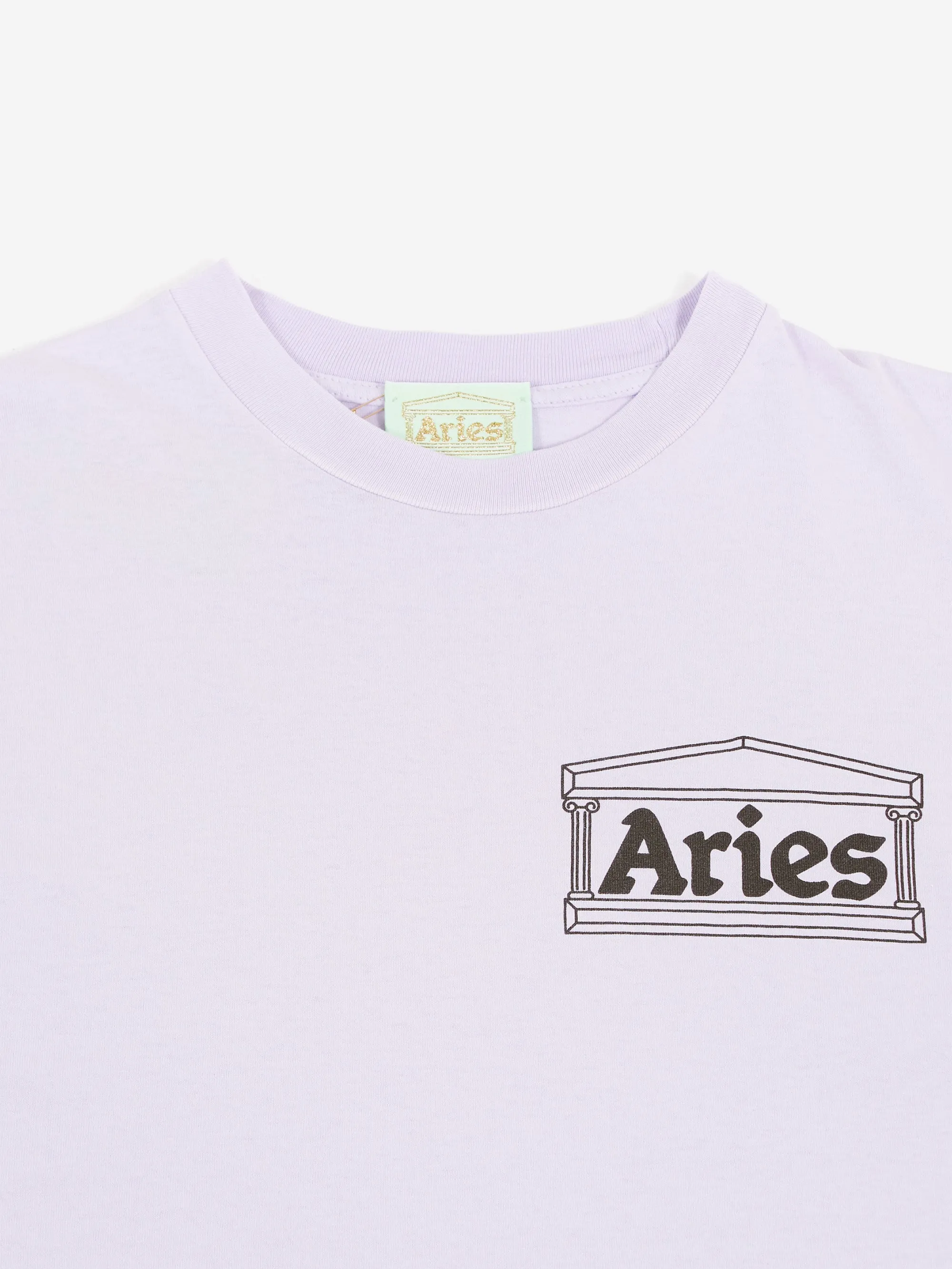 Aries Sunbleached Temple Short Sleeve Tee W - Purple