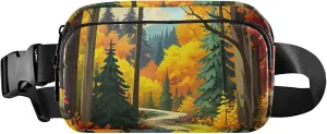 Autumn Forest Tree Women Fanny Pack Waterproof Hip Bag Belt Purse Cartoon Travel Waist Pouch