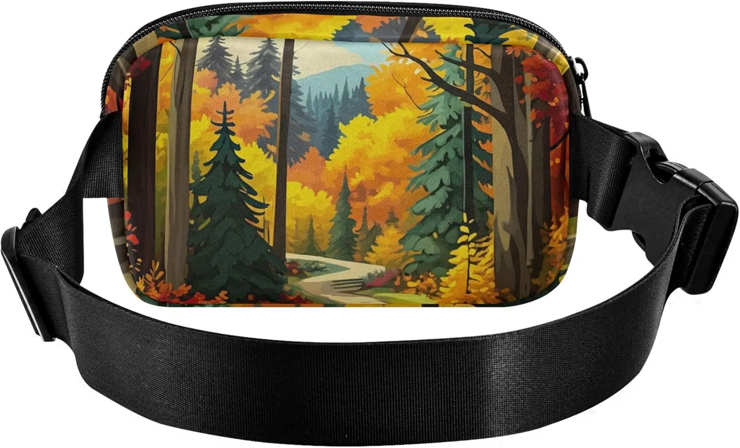Autumn Forest Tree Women Fanny Pack Waterproof Hip Bag Belt Purse Cartoon Travel Waist Pouch