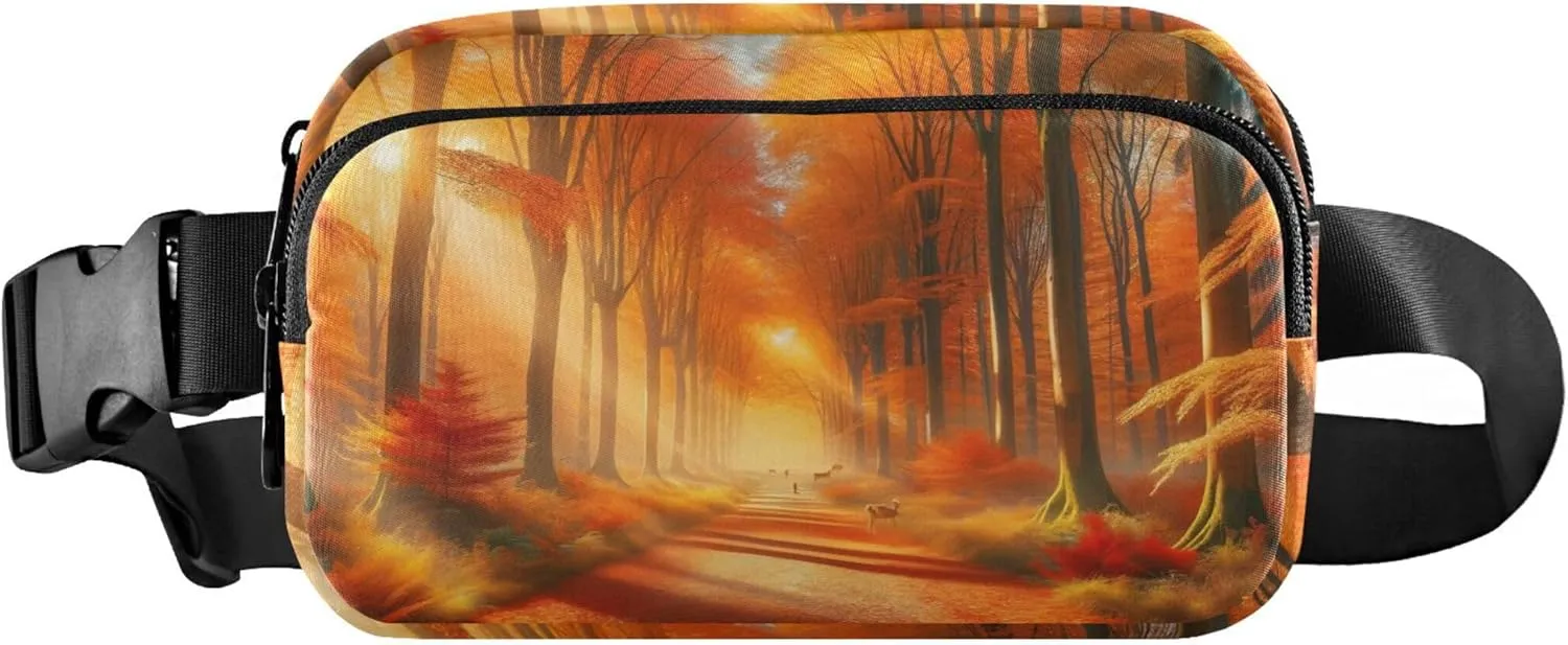 Autumn Forest Women Fanny Packs Hiking Hip Bag Belt Purse Waterproof Travel Waist Bag