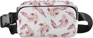 Axolotl Fish Women Fanny Pack Bright Color Large Hip Belt Bag Waterproof Waist Purse for Women