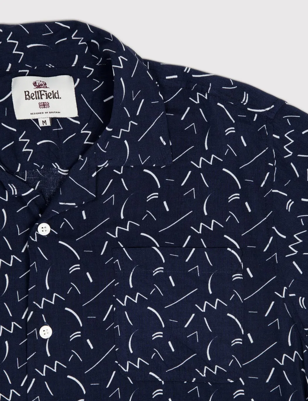 Bellfield Willems Short Sleeve Shirt - Navy Blue