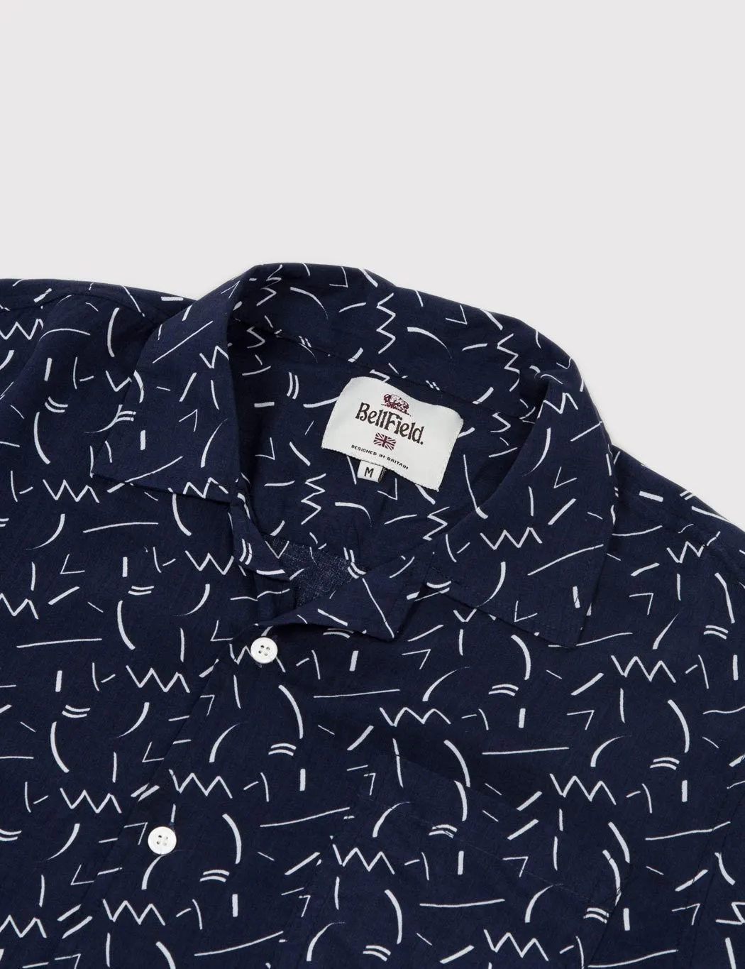 Bellfield Willems Short Sleeve Shirt - Navy Blue
