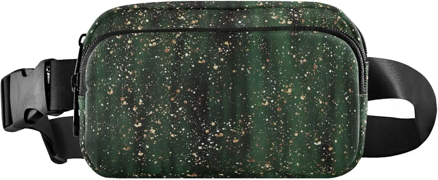 Black Green Gold Womens Fanny Pack Fashion Belt Bag Hip Pack Waterproof Waist Purse for Women