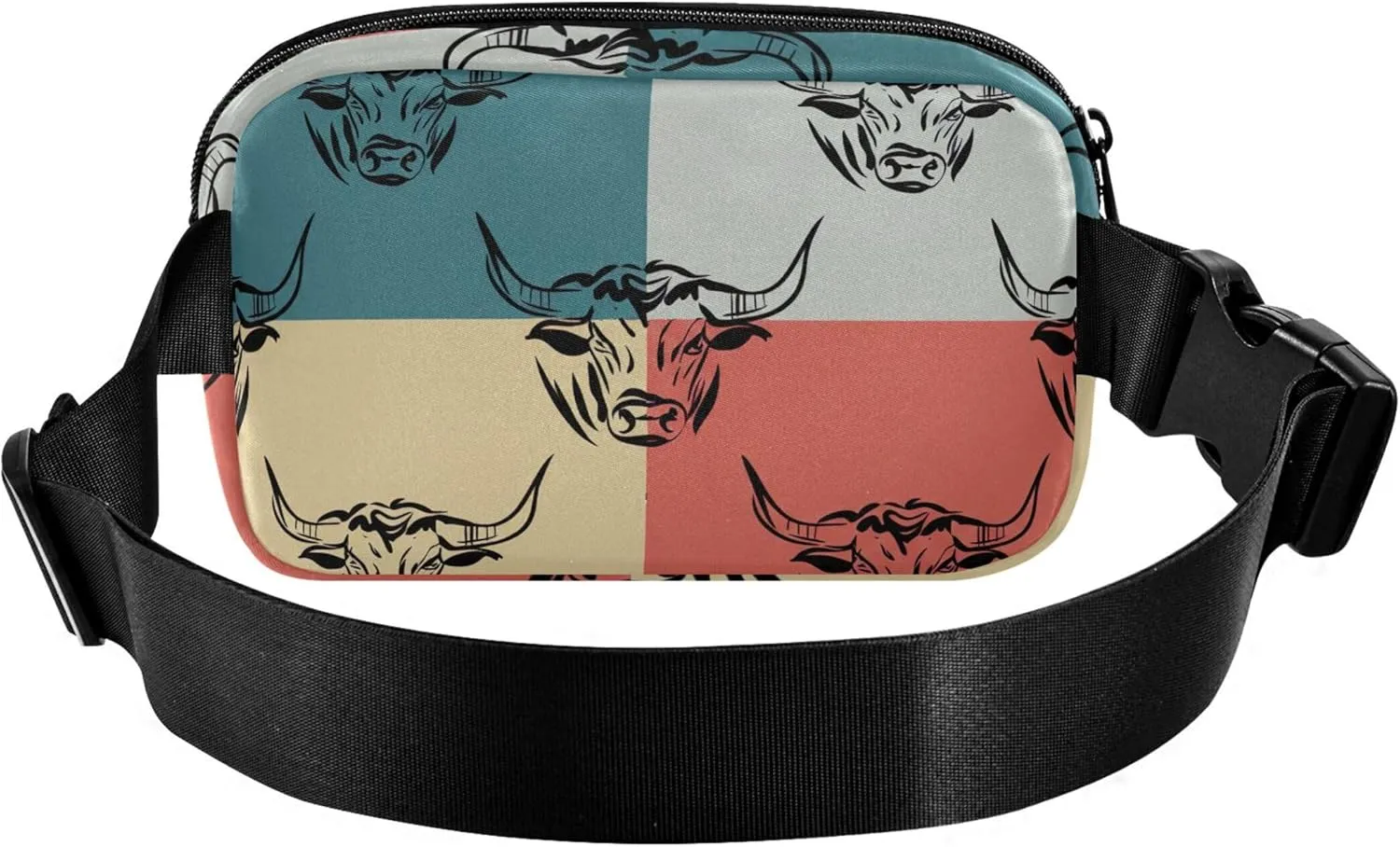 Bulls Colorful Waterproof Fanny Packs Women Hip Pack Belt Bag Neon Crossbody Waist Purse