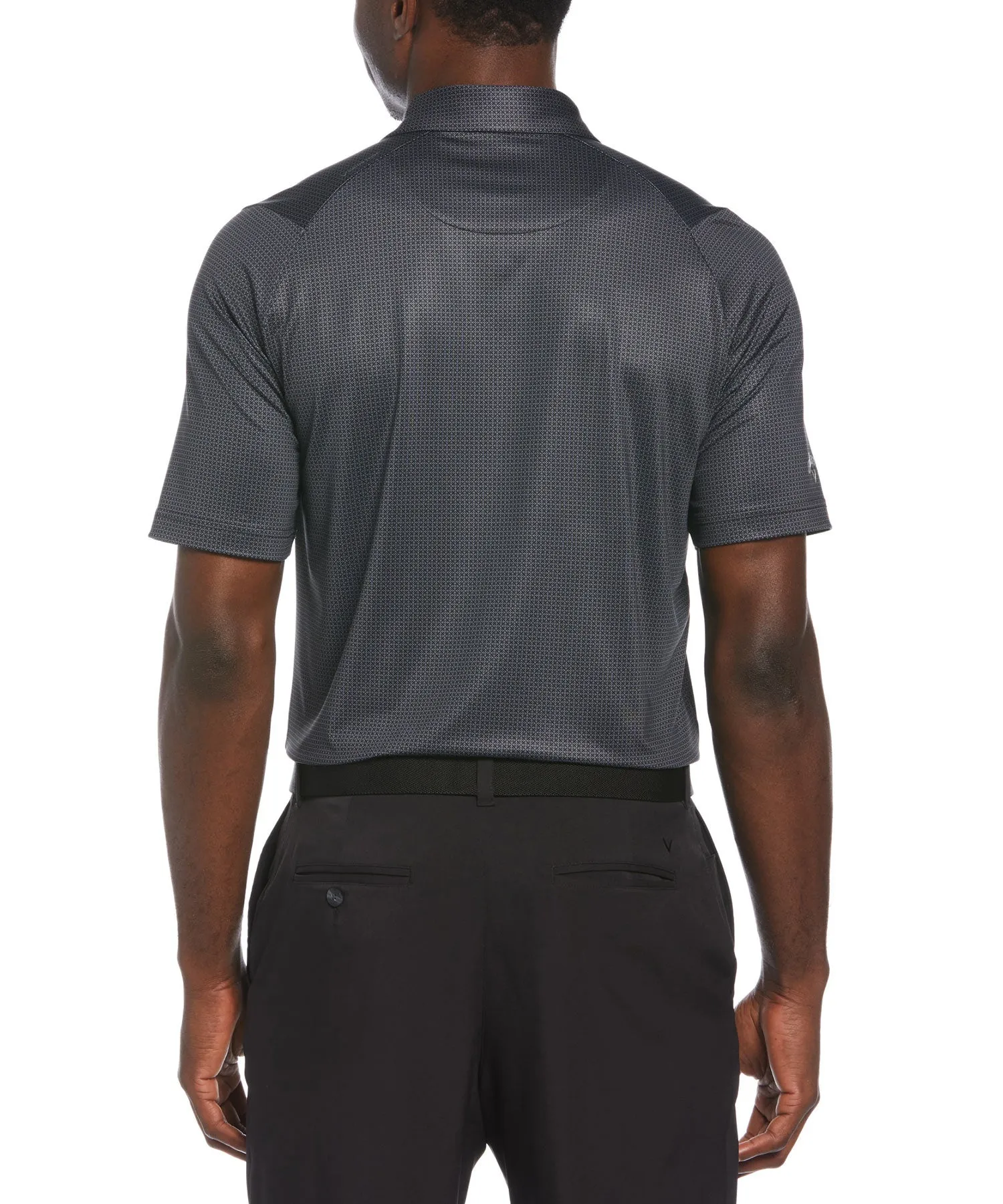 Callaway Short Sleeve Foulard Print Polo Knit Shirt