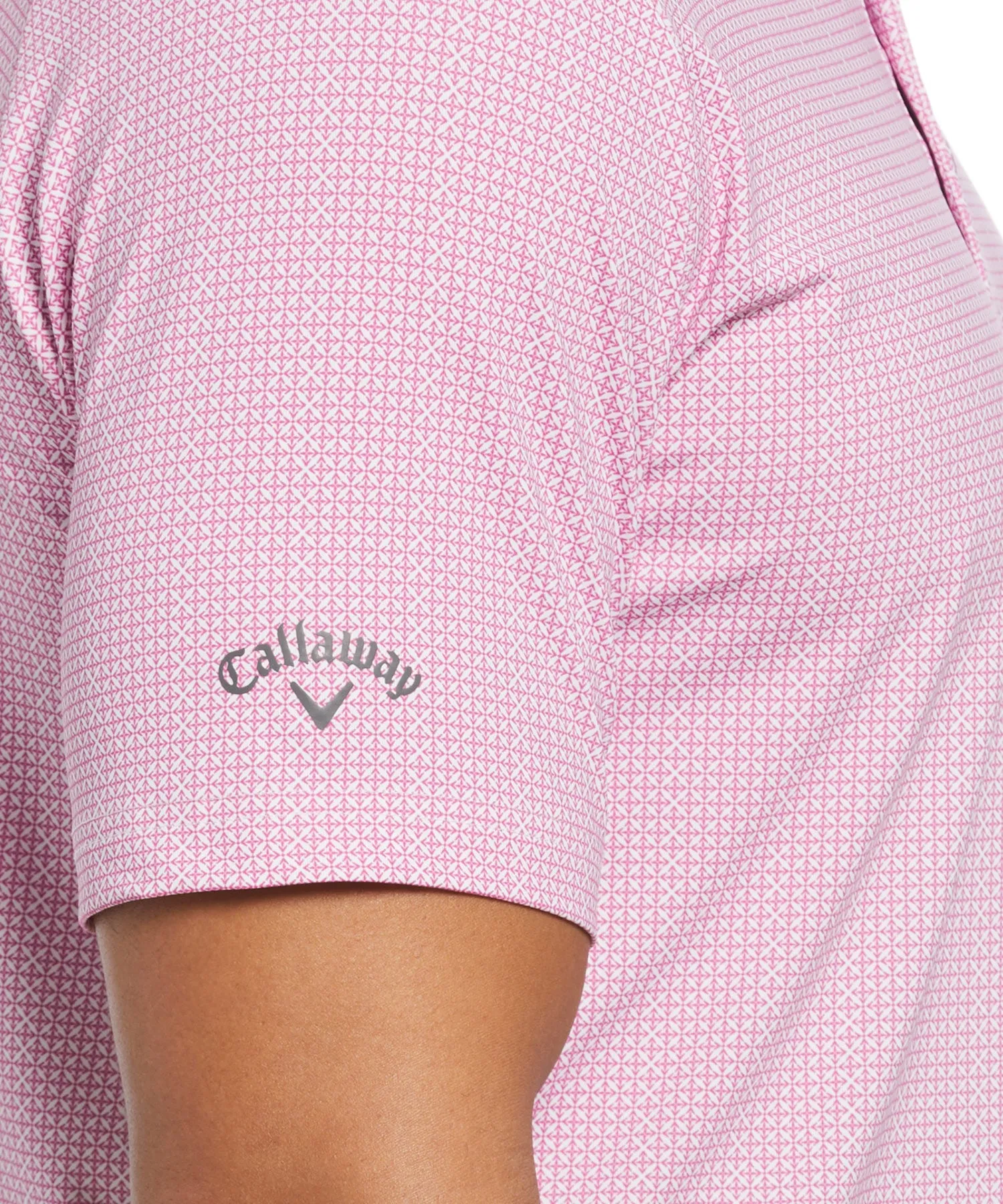 Callaway Short Sleeve Foulard Print Polo Knit Shirt