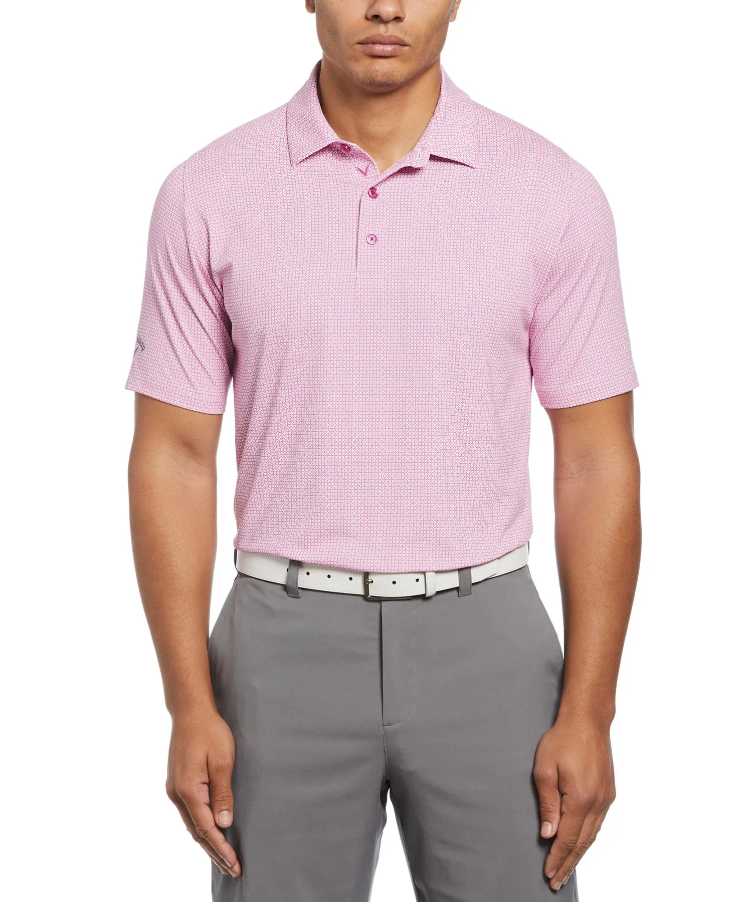 Callaway Short Sleeve Foulard Print Polo Knit Shirt