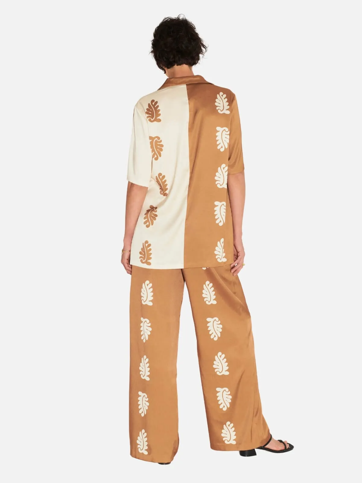 Carmine Relaxed Shirt - Stencil Leaf