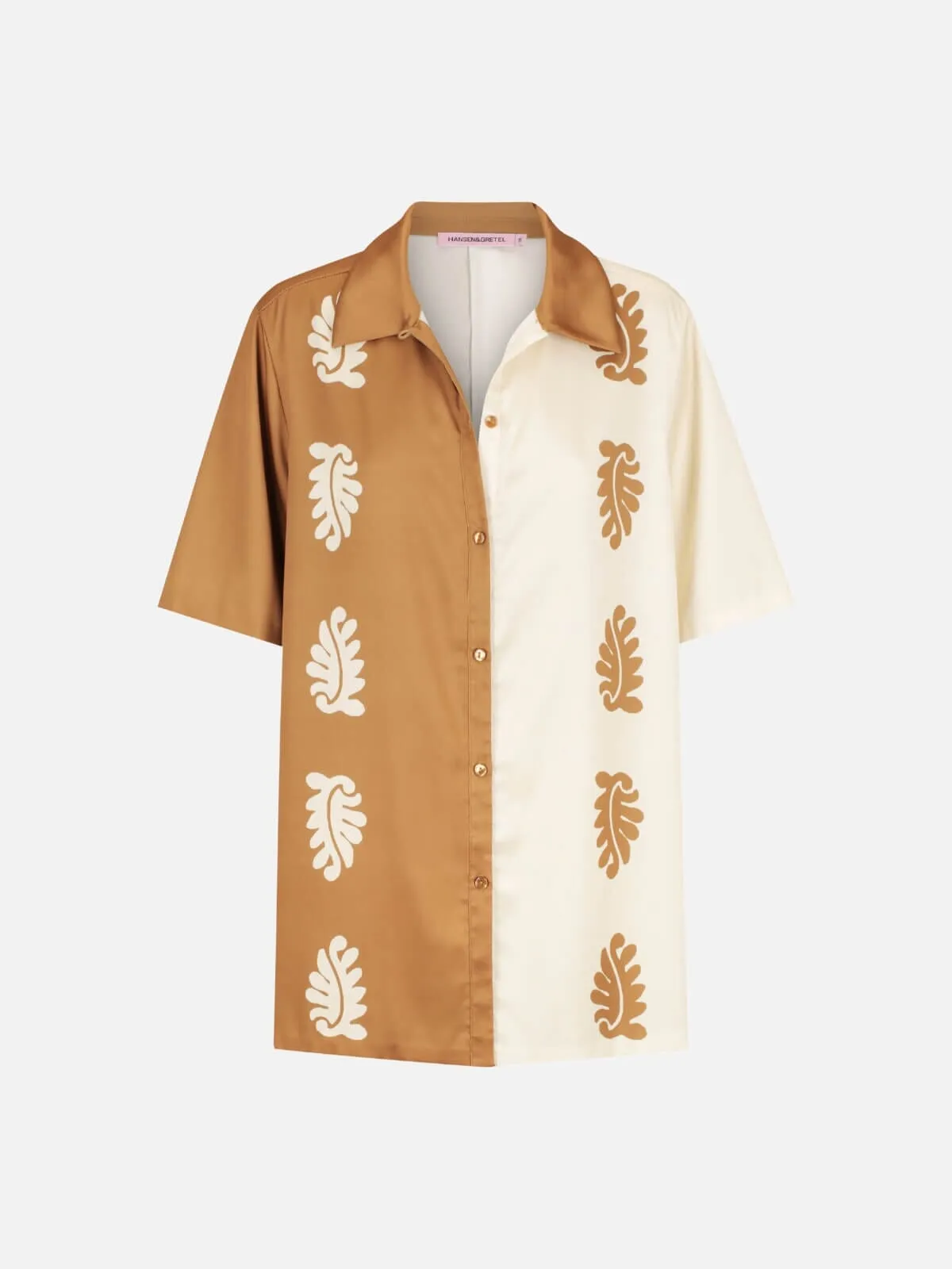 Carmine Relaxed Shirt - Stencil Leaf