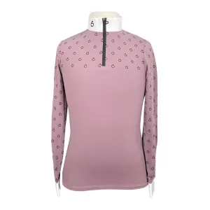 Cavalleria Toscana Mini CT Print L/S Jersey Zip Shirt in Dusty Rose - Children's 8