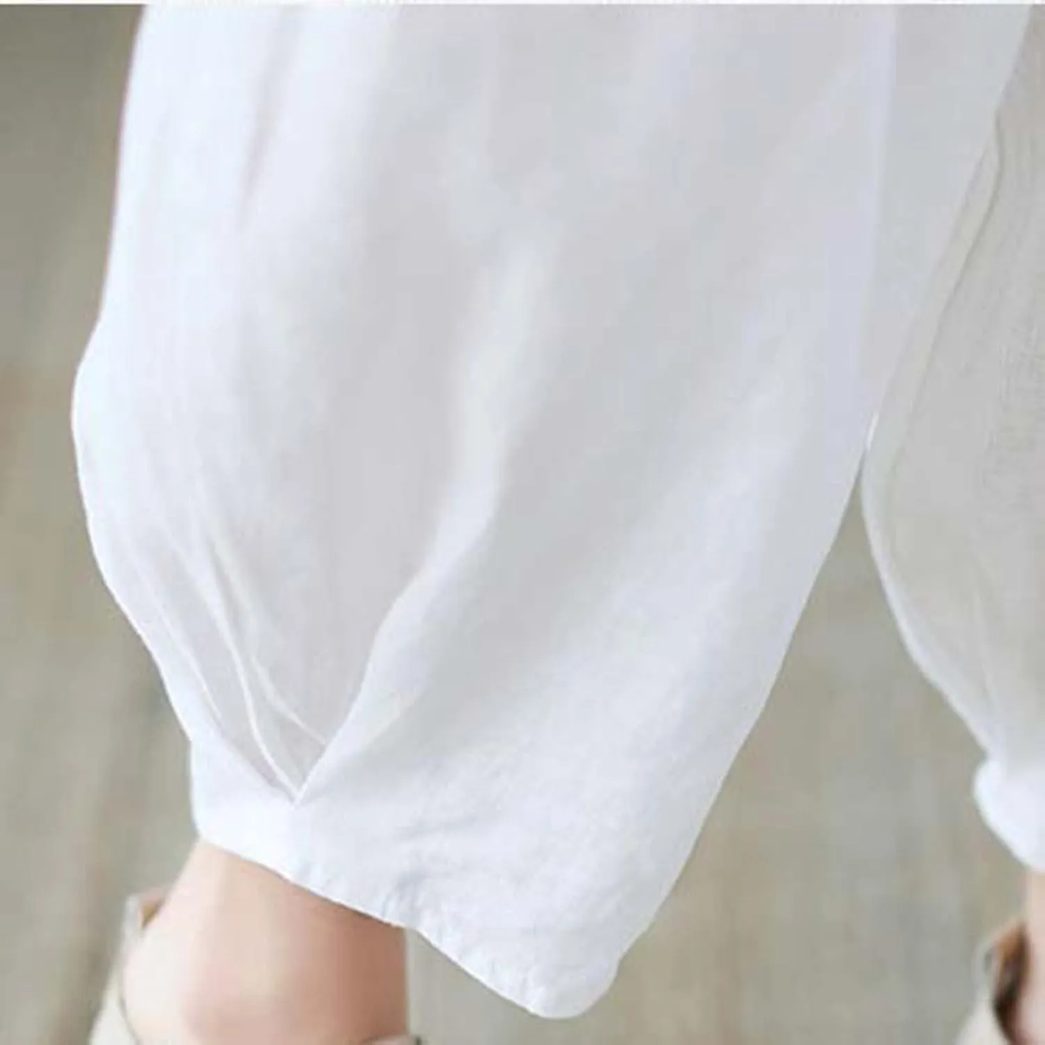Ceboyel Womens Cotton Linen Harem Pants Drawstring Elastic Waist Summer Trouser Casual Baggy Pants Boho Beach Clothes 2023