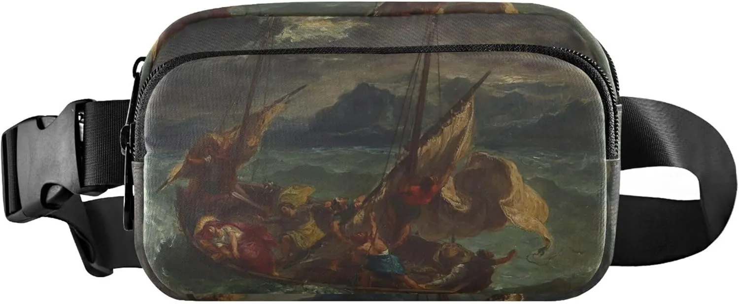 Christ Sea Delacroix Painting Womens Fanny Pack Anti Theft Belt Bag Waterproof Trendy Travel Waist Pouch