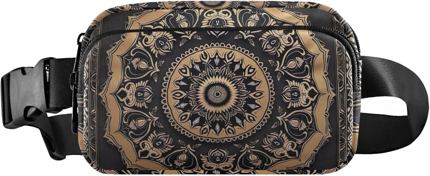 Classical Mandala Floral Print Women Fanny Packs Hip Bag Belt Purse Waterproof Neon Waist Purse for Women