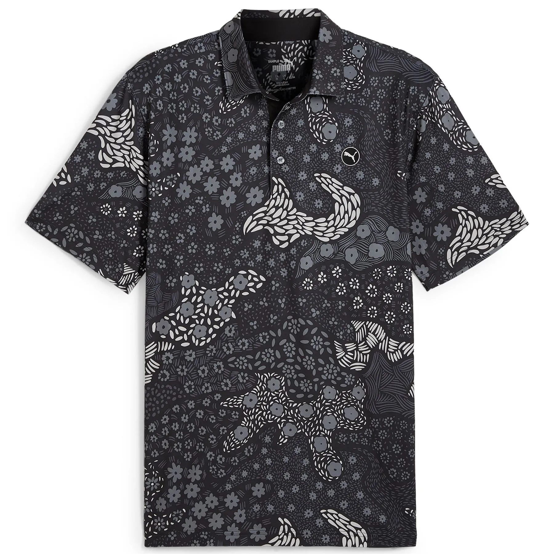Cloudspun Bloom Camo Polo Puma Black - AW24