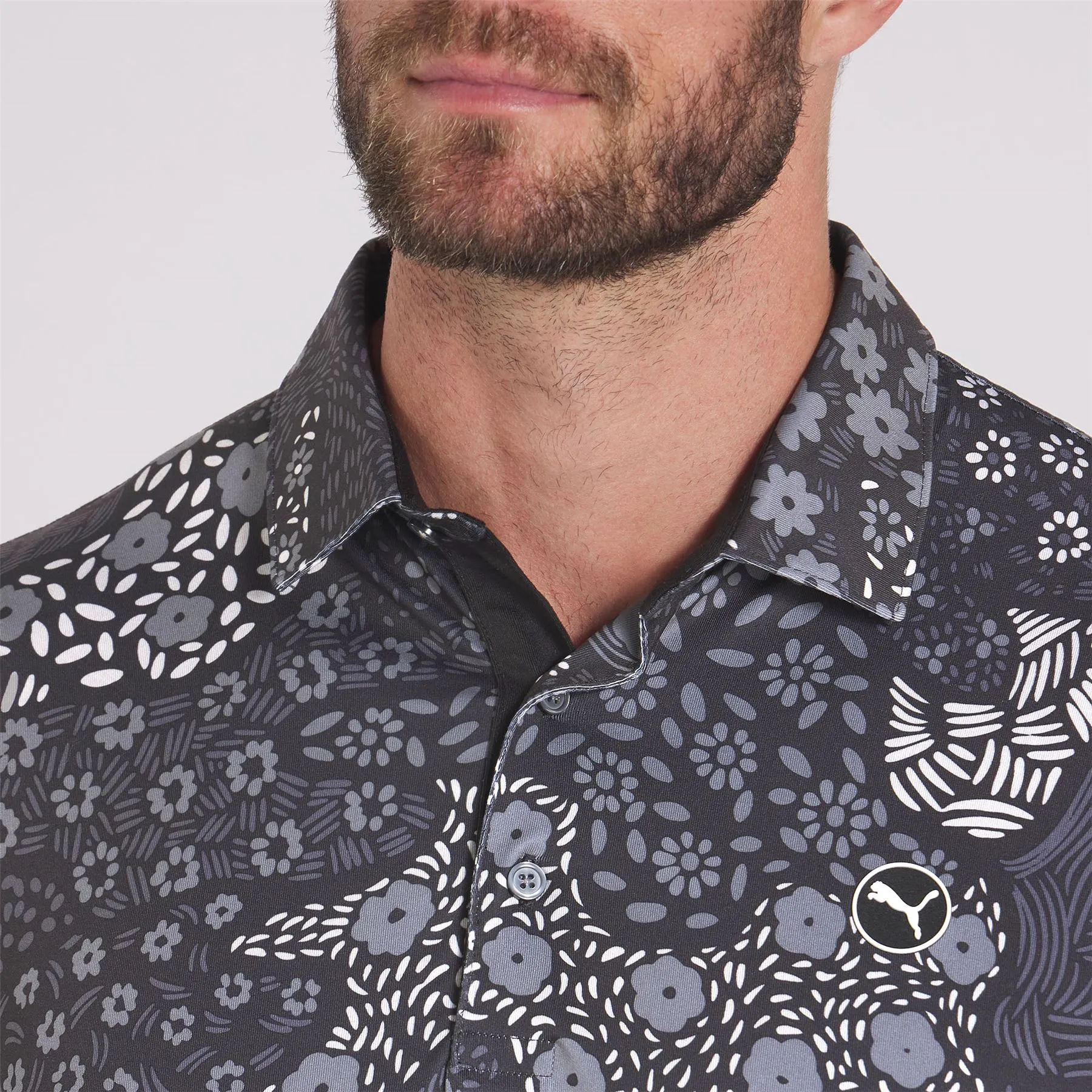 Cloudspun Bloom Camo Polo Puma Black - AW24