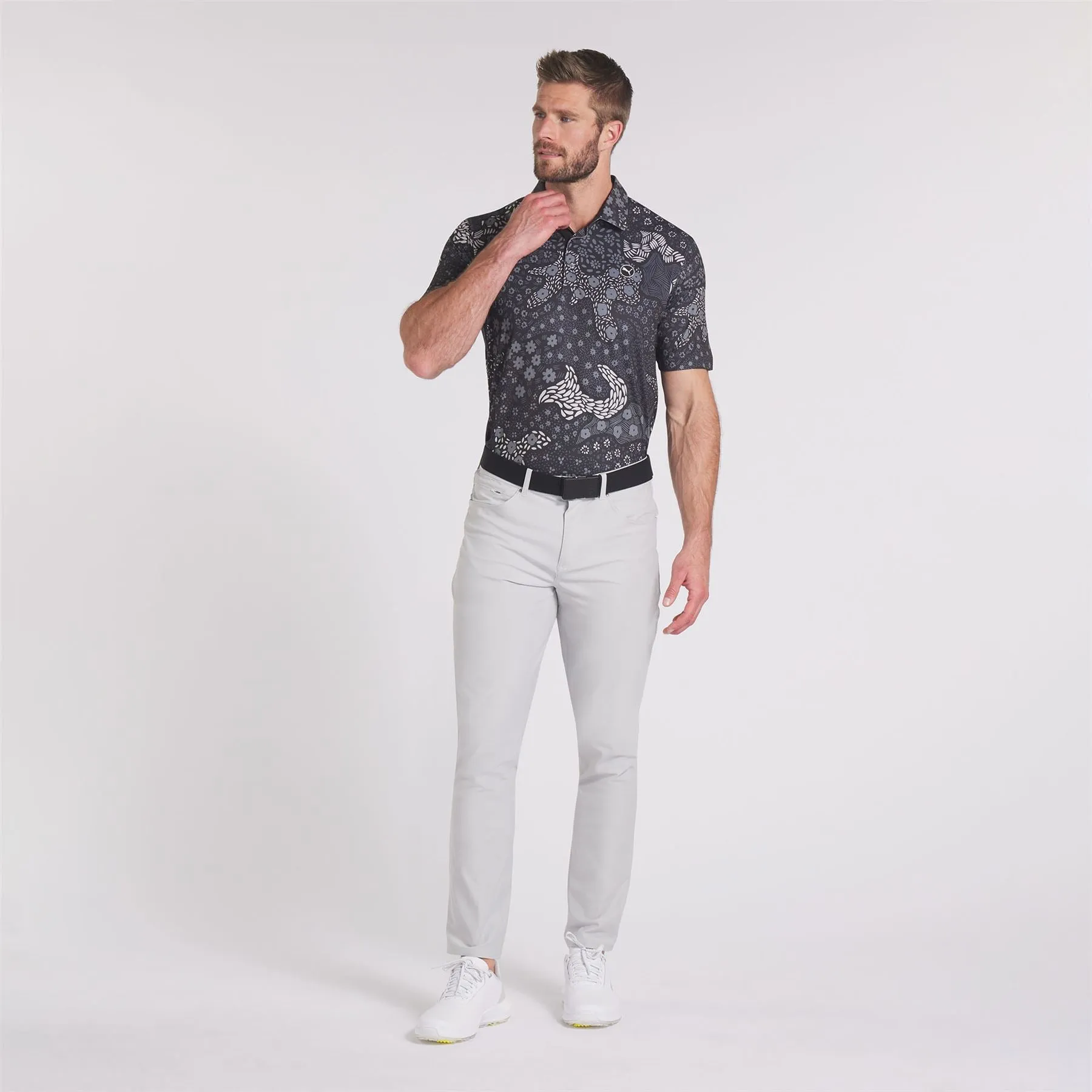 Cloudspun Bloom Camo Polo Puma Black - AW24