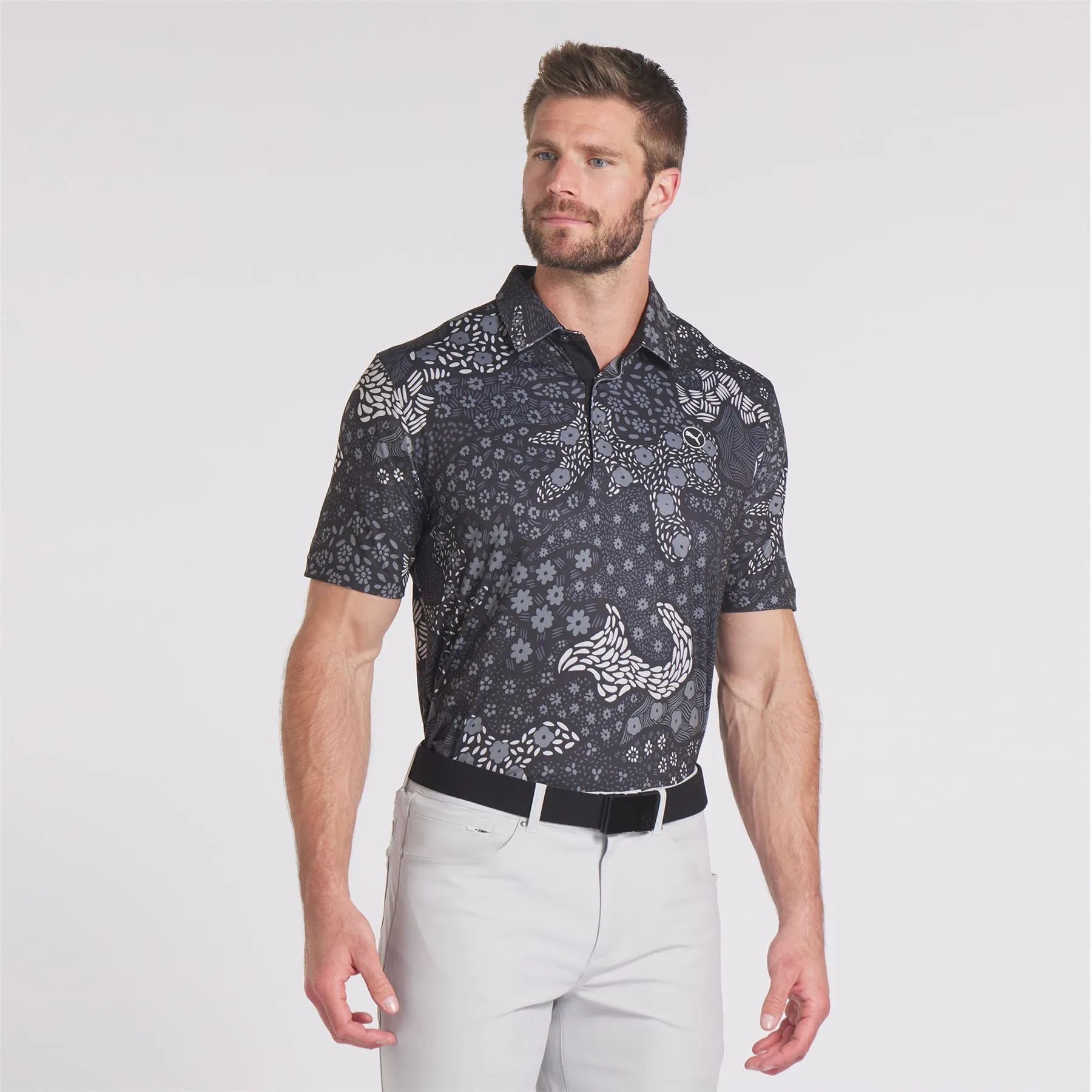 Cloudspun Bloom Camo Polo Puma Black - AW24