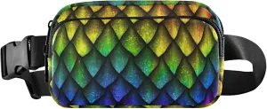 Colorful Geometric Fish Scales Fanny Pack for Women Waterproof Hip Pack Belt Pouch Cute Waist Bag for Women