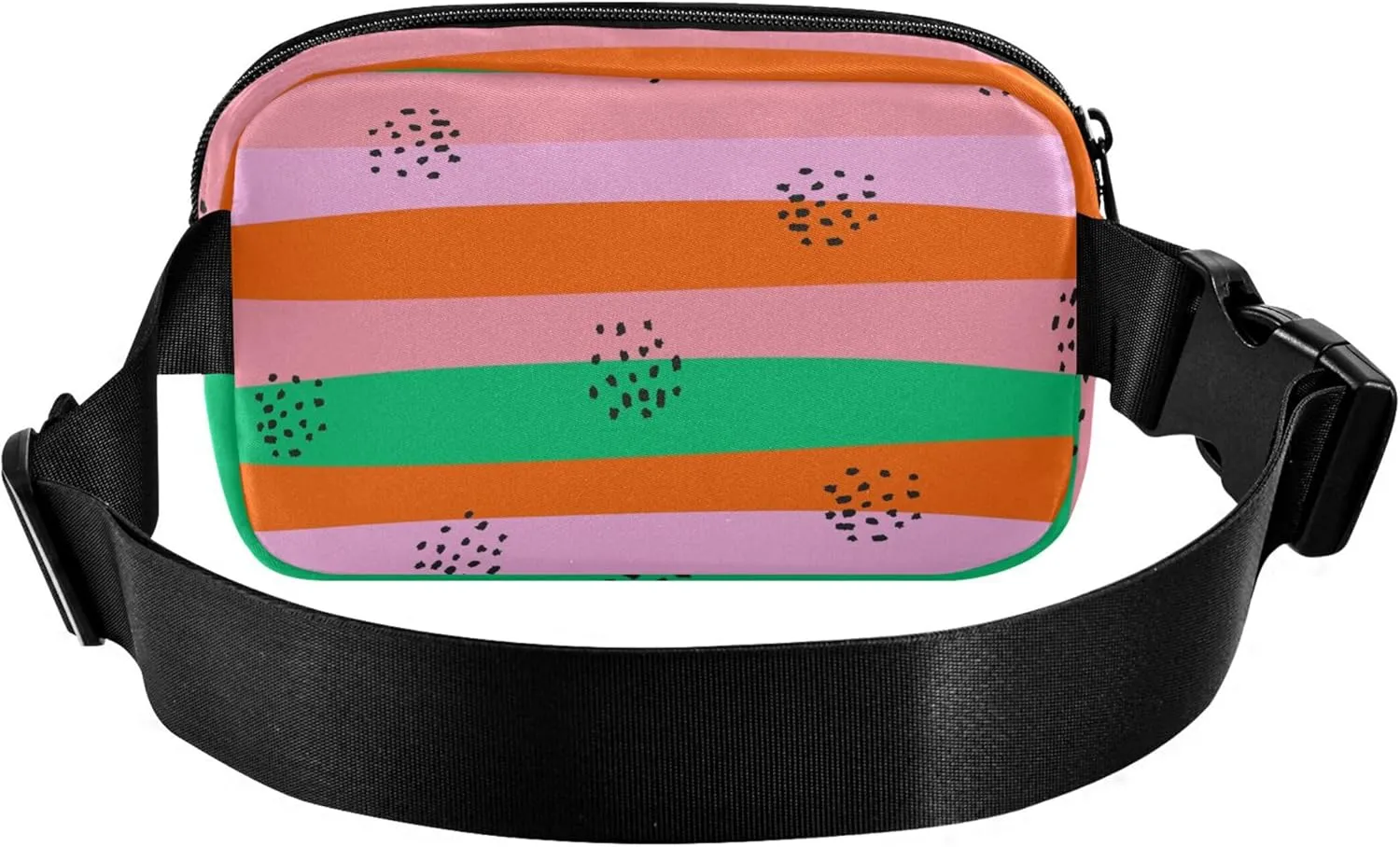 Colorful Pink Stripes Fanny Packs Women Waterproof Hip Pouch Belt Bag Trendy Travel Waist Pouch