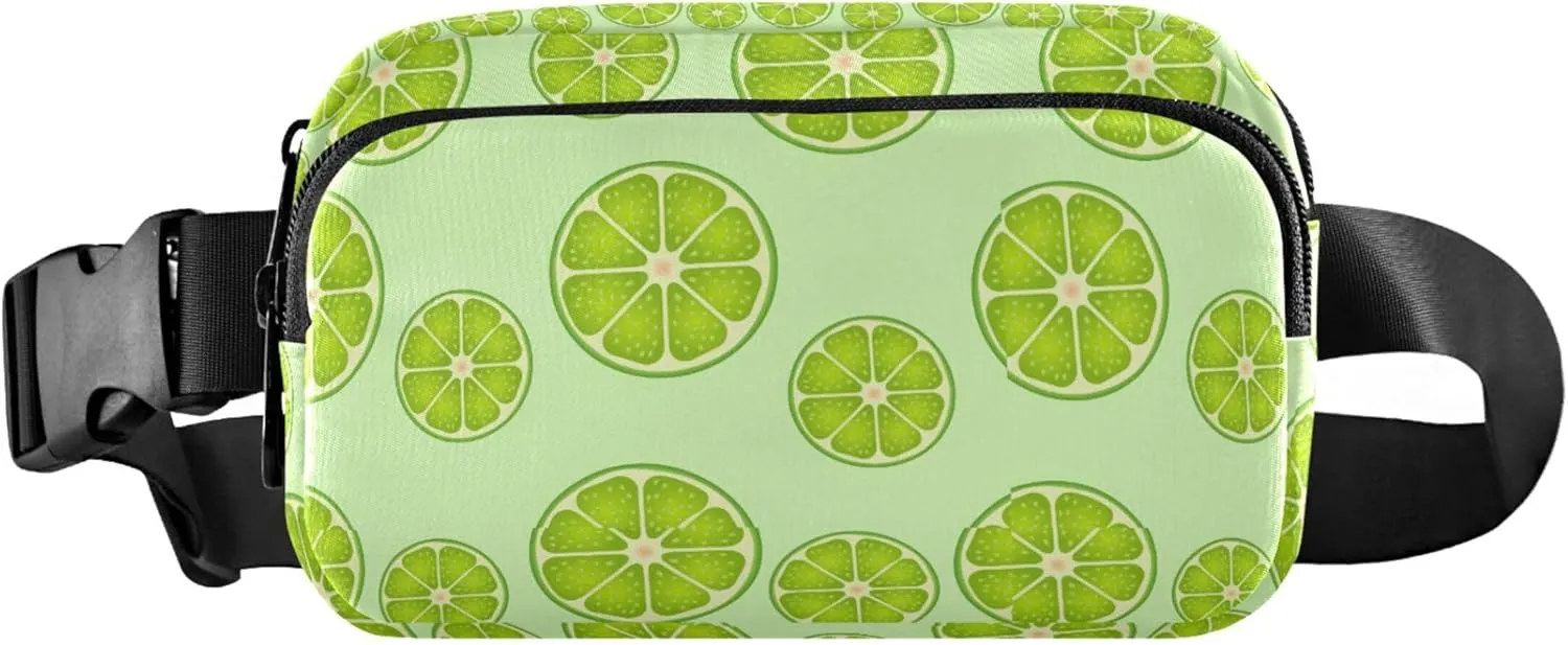 Custom Fruit Lemon Lime Green Waterproof Fanny Packs Women Hip Pack Belt Bag Colorful Travel Waist Pouch