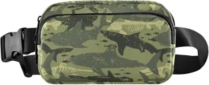 Customized Camouflage Shark Green Women Fanny Packs Belt Bag Hip Pouch Waterproof Bright Color Waist Purse for Women