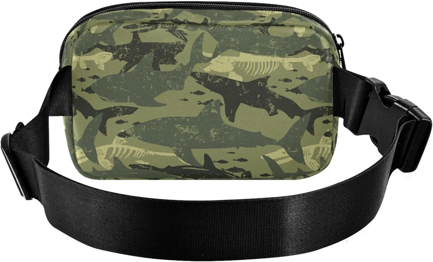 Customized Camouflage Shark Green Women Fanny Packs Belt Bag Hip Pouch Waterproof Bright Color Waist Purse for Women