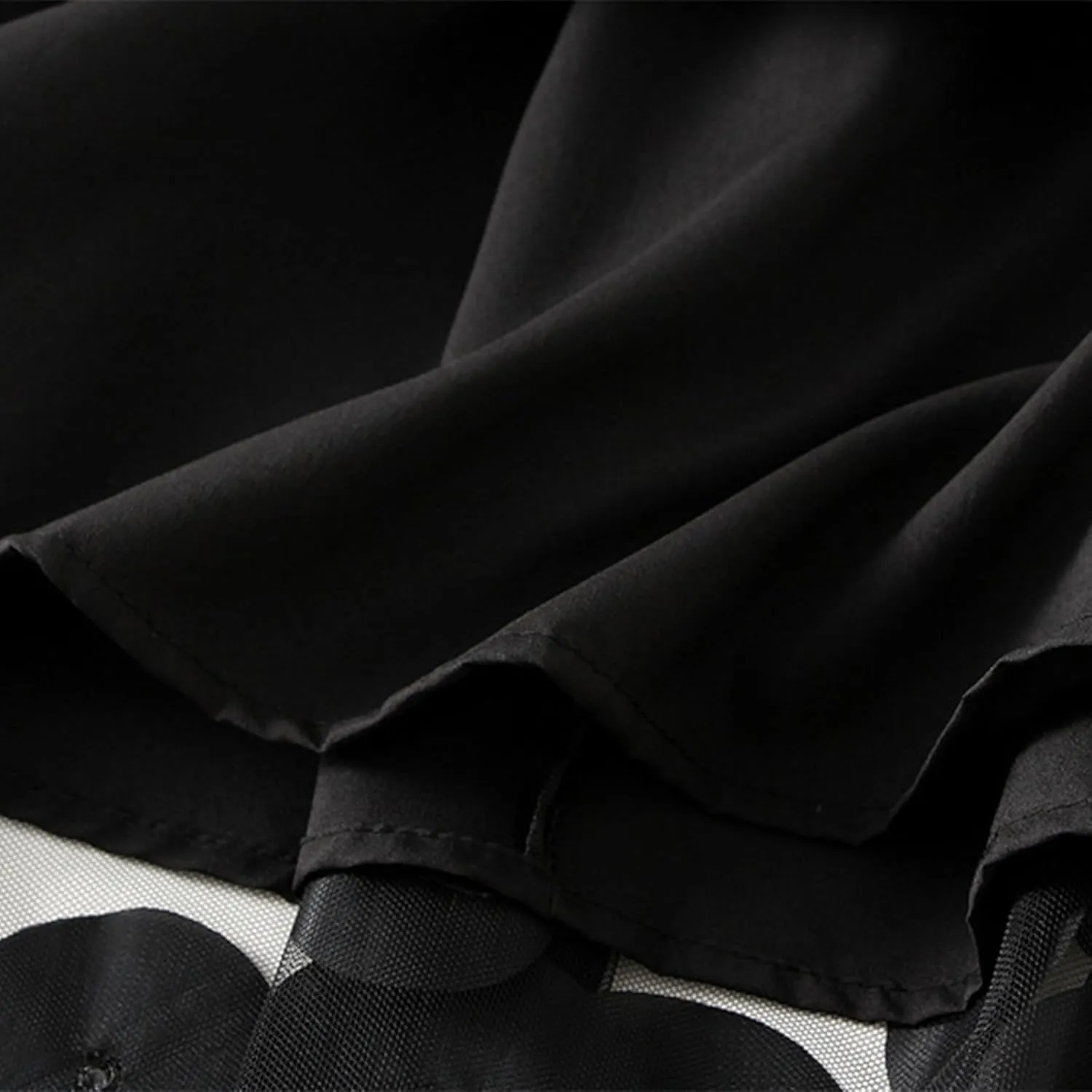 Cute 3D Polka Dots Midi Skirt for Women Elastic Waist Flowy Tulle A-Line Skirts Wedding Halloween Party Mesh Skirt