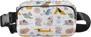 Cute Dogs Puppies Women Fanny Packs Waterproof Large Hip Belt Bag Cute Waist Pouch for Women