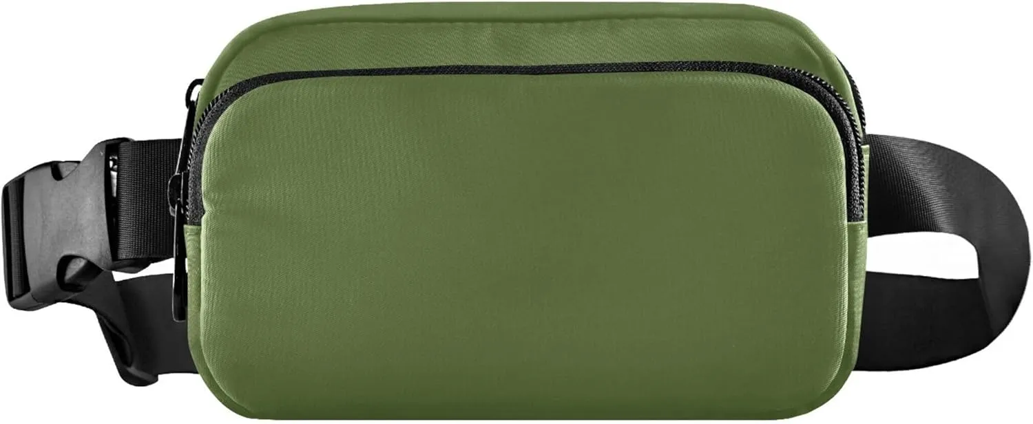 Dark Olive Green Women Fanny Packs Waterproof Belt Bag Hip Pack Cartoon Travel Waist Pouch