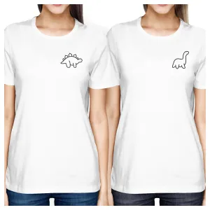 Dinosaurs BFF Matching White Shirts