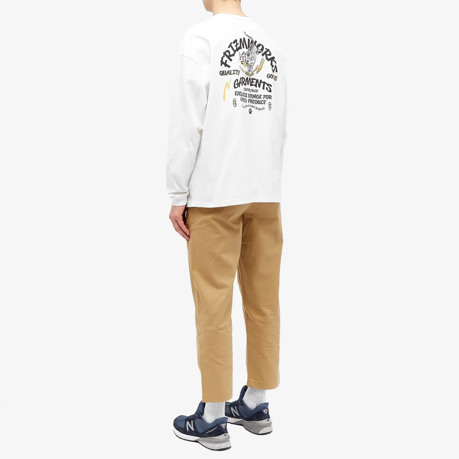 Frizmworks Tiger Pugmark Longsleeve T-shirt, white