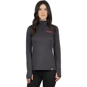 FXR Pilot UPF 1/4 Zip Longsleeve T-Shirt Asphalt/Razz Grey