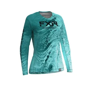FXR Womens Derby UPF Longsleeve T-Shirt High Tide Teal Blue