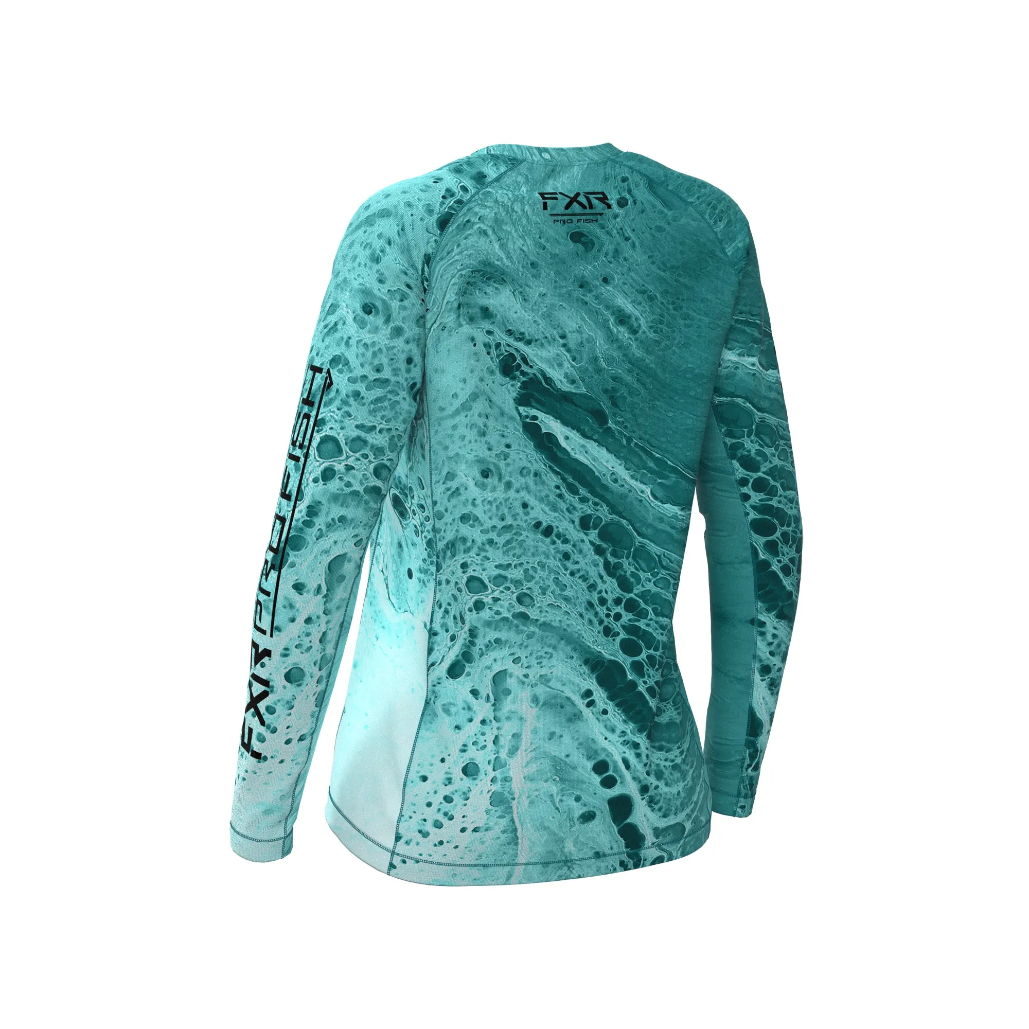 FXR Womens Derby UPF Longsleeve T-Shirt High Tide Teal Blue