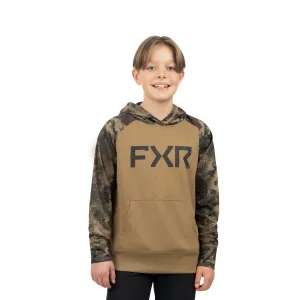 FXR  Youth Pilot UPF Pullover Hoodie Canvas Army Camo Polyester Sunshield