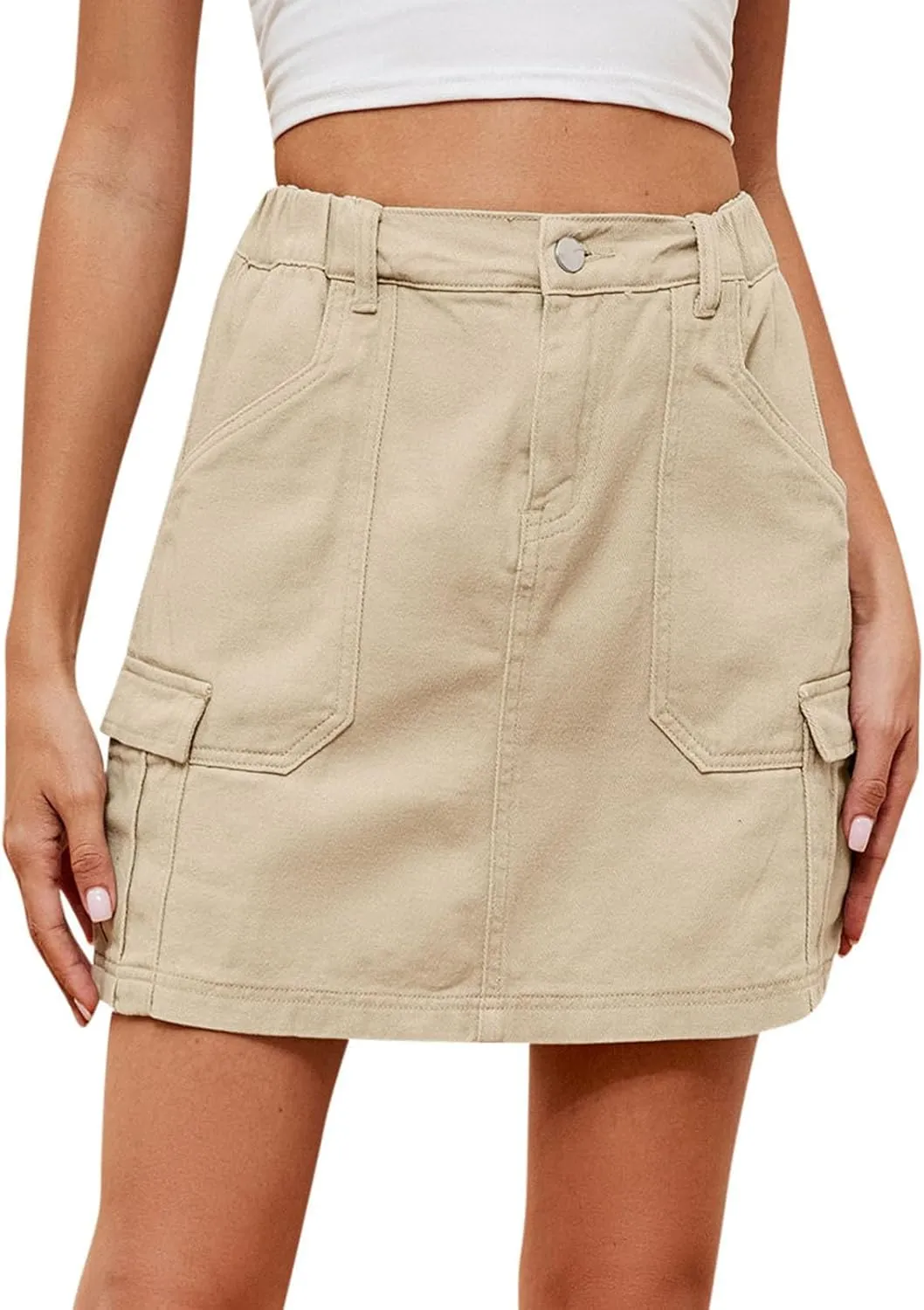Generic Juniors Faux Denim Skorts for Women Loose Fit Cowgirl High Cut A Line Basic Midi Knee Length Winter Fall 2024 Y2K
