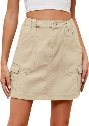 Generic Juniors Faux Denim Skorts for Women Loose Fit Cowgirl High Cut A Line Basic Midi Knee Length Winter Fall 2024 Y2K